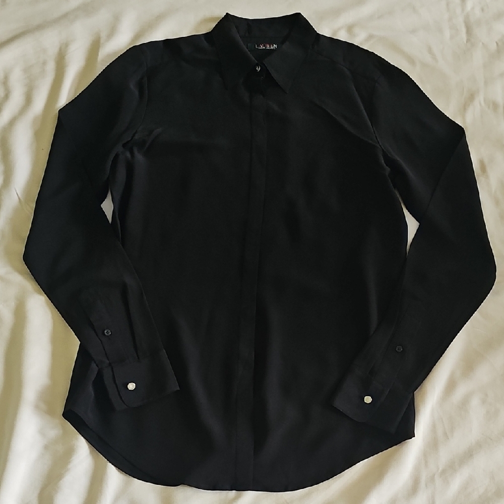 Lauren Ralph Lauren Black Dress Shirt - Picture 1 of 7